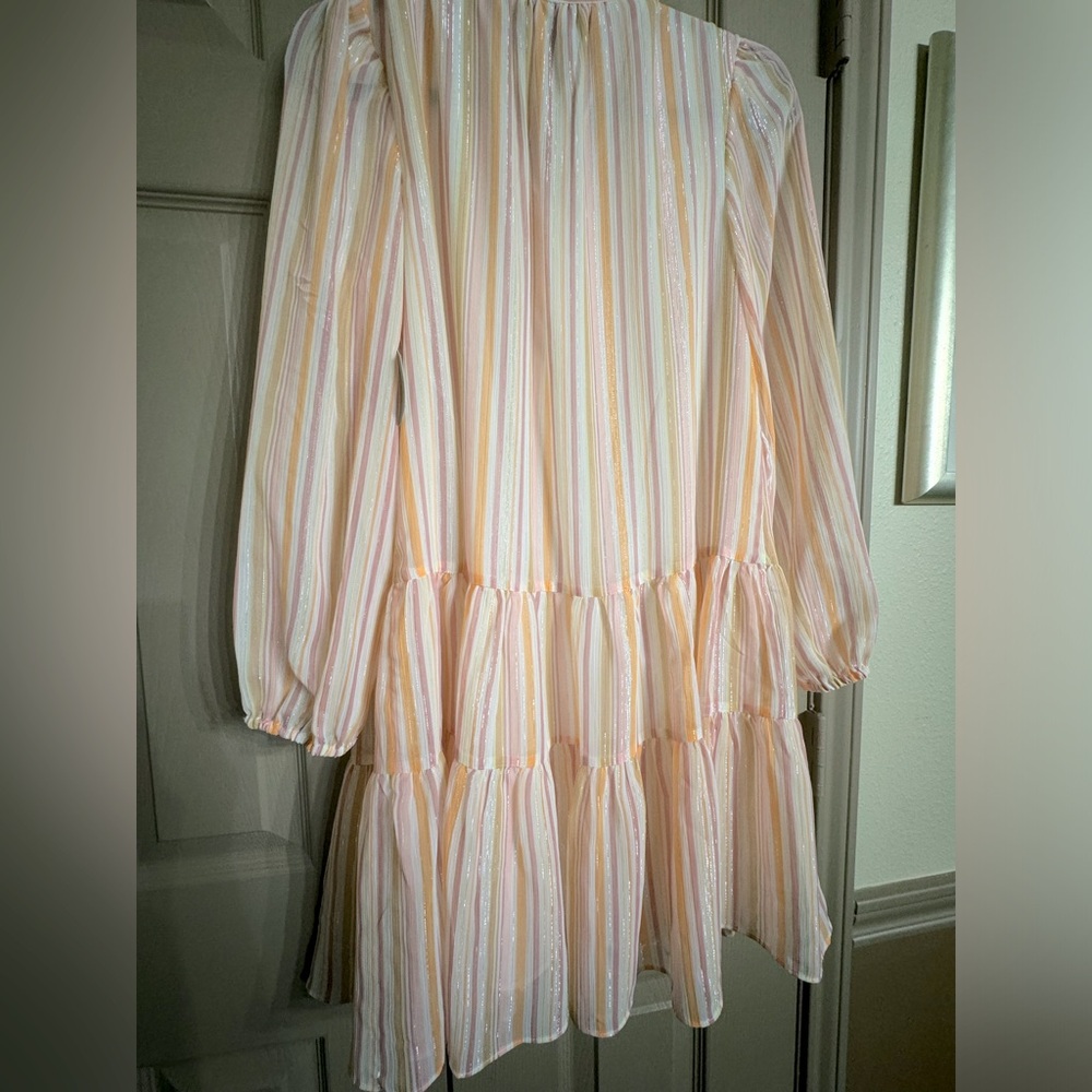 NWT Ryegrass metallic summer long sleeve dress